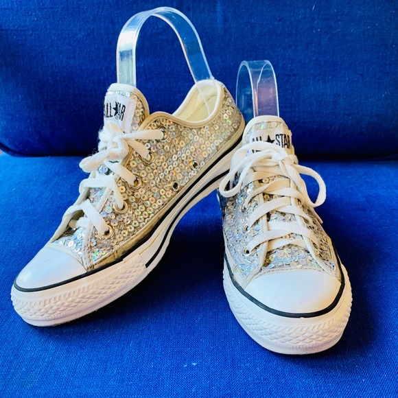 Converse Rainbow Sequined Chuck Taylor Low Tops 6 - Picture 2 of 9